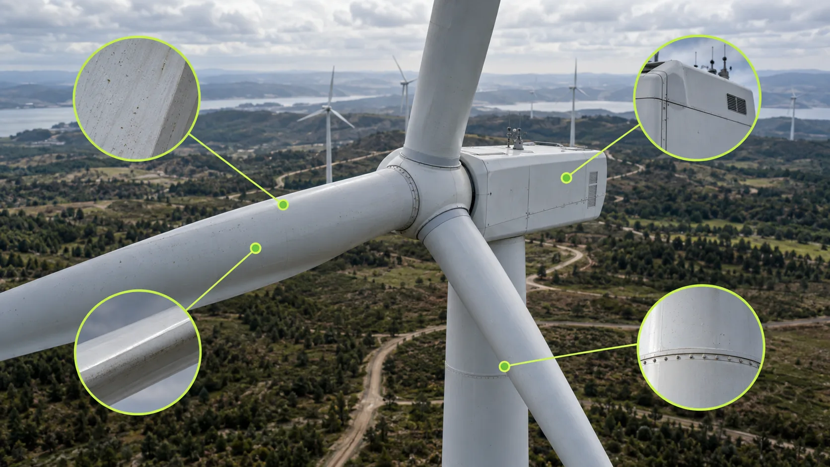 Exemplo demonstrativo de inspeção visual de uma turbina eólica